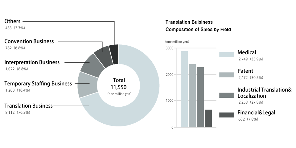 Composition of sales by Business Category